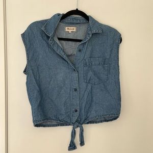 Madewell Jean Crop Tank with tie, size S